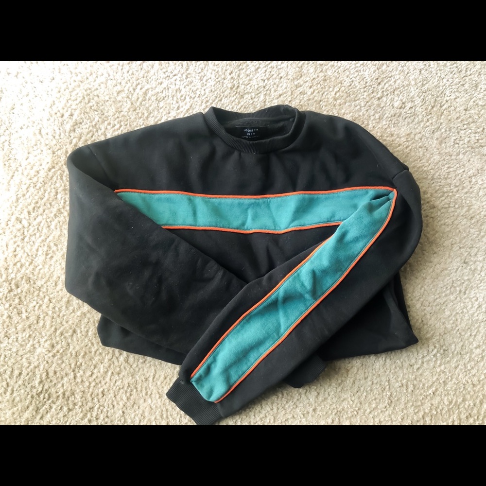 Strip-Detail Crewneck Sweatshirt